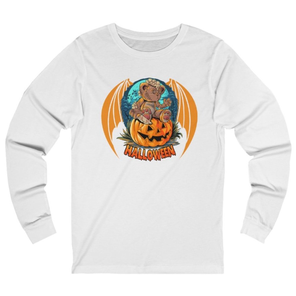 SBC Halloween Bear Unisex Long Sleeve White